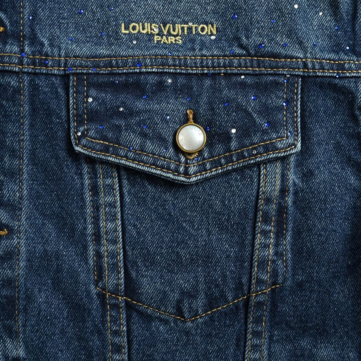 Louis Vuitton/Louis Vuitton hot diamond washed denim jacket
